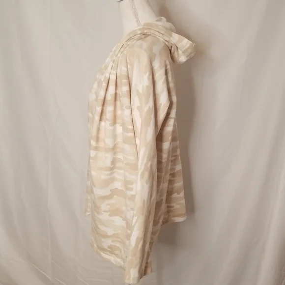 Lucky Brand Camouflage Open Front Lightweight Hooded Fleece Lined Sweatshirt S - Picture 4 of 11